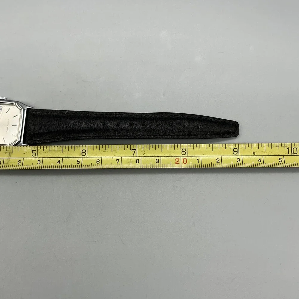 Acqua Womens Watch 28mm Silver Tone Date Octagon Leather Band New Battery